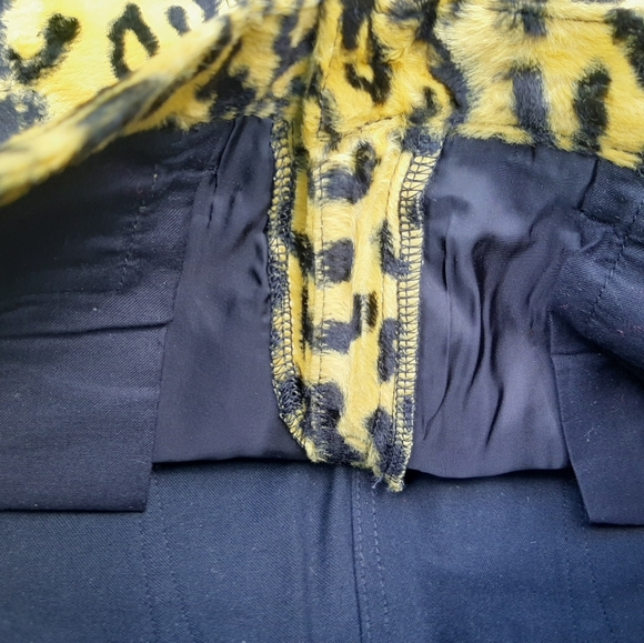 Junya Watanabe Cropped Black With Yellow Animal Print FAUX FUR Jeans - Picture 6 of 8